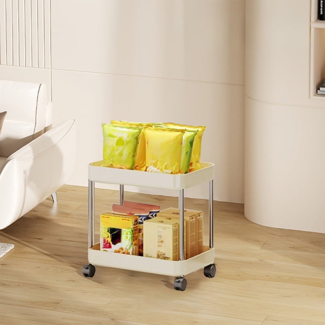 TACILIP Organization and Storage, Multi Layer Storage Rack for Wheeled Mobile Small Carts Snack Fruit Storage Rack for Bedrooms Bathrooms and Living Rooms Narrow Seam Cart Storage Rack, Men Gifts