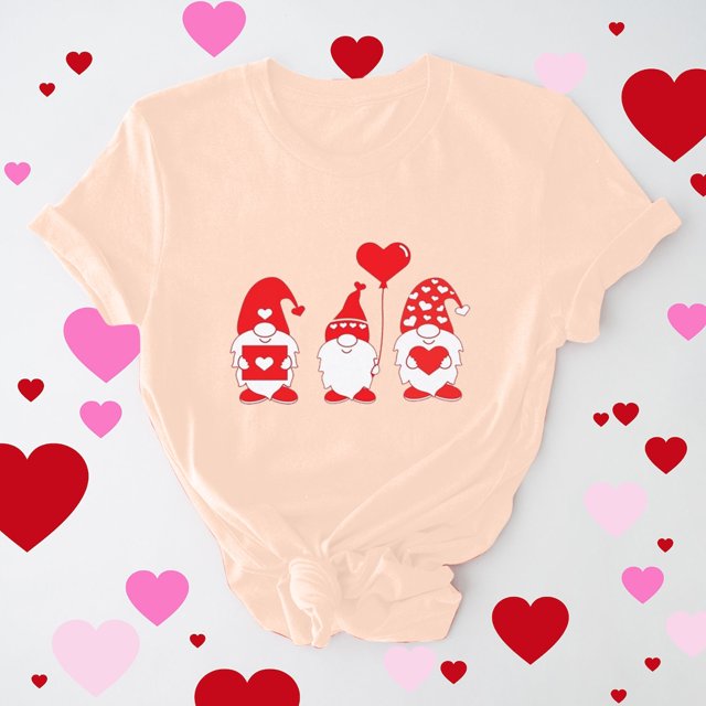 Meichang T-Shirts de la Saint-Valentin pour Femmes, T-Shirts Graphiques Amusants de la Saint-Valentin, Manches Courtes, Col Rond, T-Shirts de Fête en Liquidation, Cadeaux de la Saint-Valentin