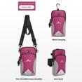 thumbnail image 4 of Meitianfacai Support de Téléphone Cellulaire, Petit Sac Bandoulière à l'Épaule avec Bande pour les Bras, Convient à iPhone et Android, pour la Course, la Marche, la Randonnée et le Vélo (7,5 Pouces, Rose), 4 of 7