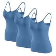 thumbnail image 1 of Timegard Camisoles pour Femmes 3 Pcs avec Soutien-Gorge Intégré Col Rond Bretelles Spaghetti Ajustées Douces Maillots de Corps Décontractés Hauts de Pyjama, 1 of 4