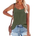 thumbnail image 2 of KIHOUT Nouveaux Hauts de Mode d'Été pour Femmes 2024, Tee-Shirts Décontractés Sans Manches à Col Rond Couleur Unie Débardeur Vert Armée TG, 2 of 7