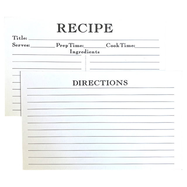 EGNMCR Carte de Recettes Carte d'Ingrédients Alimentaires Carte d'Enregistrement Papier Artistique une Recette
