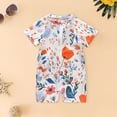 thumbnail image 2 of Gubotare Baby Boy Rashguard Swimsuit Newborn Infant Baby Boy One Piece Swimsuit Short Sleeve Rash Guard Swimwear Sun Protection Bathing Suits 2t 3t (Orange,2-3 Years), 2 of 4