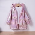 thumbnail image 2 of MeetoTime Children's Long Sleeved Hooded Jacket Kids Solid Color Spring Zipper Thin Coat for Girls, 2 of 3