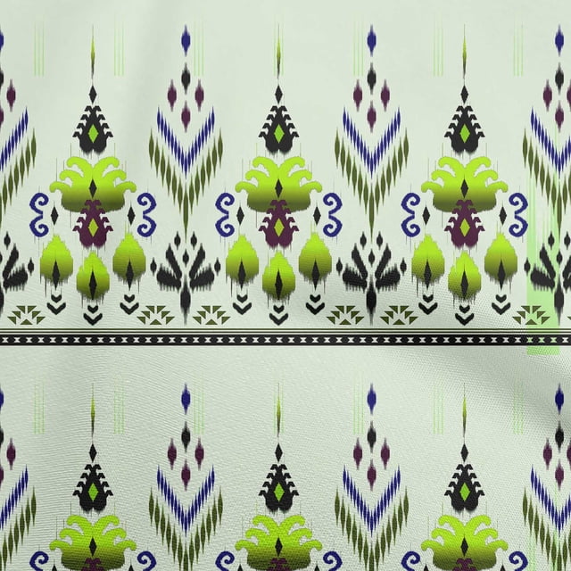 oneOone Tissu Récif de Velours Ikat Tissu pour Robe Tissu Imprimé Tissu au Mètre 58 Pouces de Large