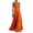 Orange, variant on WRKEKC Floral Dress for Women Solid V Neck Sleeveless Belted Waist Printed Maxi Lightweight Summer Chic Soft