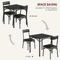 thumbnail image 3 of Bingirl Small 3-Piece Dining Table Set for 2: Kitchen Table with Cushioned Upholstered Chairs, Ideal for Kitchens, Apartments, and Small Dining Spaces (Black), 3 of 9