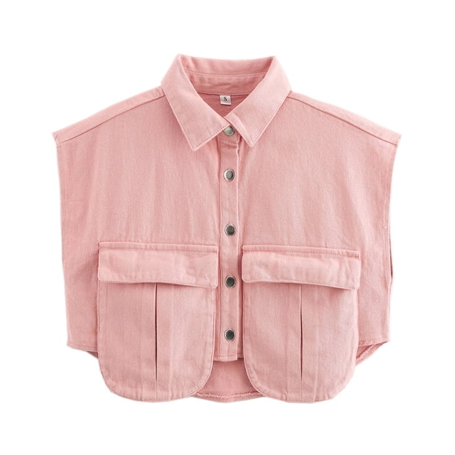 Veste/veste en Denim Sans Manches à Capuche pour Femmes, Couleur Unie, Grande Poche