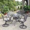 thumbnail image 2 of Homestyles Grenada Aluminum 5 Piece Outdoor Dining Set in Khaki Gray, 2 of 11