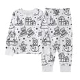 thumbnail image 1 of Childrens Set,Casual Printed Color Long Sleeve Diy Hand Drawing 2 Piece Elastic Waist, 1 of 5