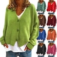 thumbnail image 5 of Moxiu Womens Sweater Crop Cardigan Open Front 3 Button Aesthetic Cable Knitted Cardigans Sweaters Cropped Outwear 2025 Coffee,XXL, 5 of 5