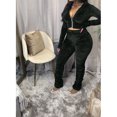 thumbnail image 1 of Honganda Slim Pleated Zipper Hooded Top and Pants Two-piece Suit, 1 of 6