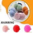 thumbnail image 4 of Maoww Femmes Dame Filles Mignon Adorable Rond Boule en Peluche Rose Rose Rouge Élastique Bande pour Cheveux Corde Anneau, 4 of 9