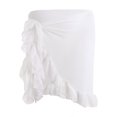 thumbnail image 1 of Fortune Women Mesh Mini Ruffle Skirts Cover Up Candy Color Bathing Skirt Beachwear Wrap, 1 of 5