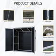 thumbnail image 3 of 5x3ft Black Outdoor Storage Shed - Weatherproof Resin Patio Cabinet for Tools, Cushions & Bike Storage - Lockable - Durable & Easy Assembly, 3 of 8