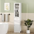thumbnail image 2 of kleankin Storage Cabinet Tower with Multiple Shelves & Drawer, White, 2 of 10