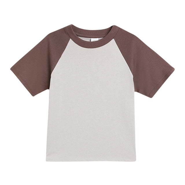 LLYWEY Girls T-Shirt de Baseball pour Filles, Chandail Raglan pour Enfants, T-Shirt Décontracté à Col Rond et Manches Courtes pour Enfant, T-Shirts Doux pour Tout-Petits pour Adolescentes de 3 à 14 Ans, Tunique à Enfiler Gris 3T