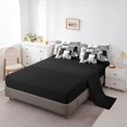 thumbnail image 3 of YST Black White Grey King Comforter Set With Sheets 7 Piece For Kids Boys Teen Abstract Wildlife Skin Bedding Set Geometric Leopard Bed In A Bag Buffalo Check Cheetah Print Bed Set, 3 of 5