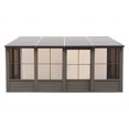 thumbnail image 4 of Gazebo Penguin Florence 10 pi x 16 pi Toit en Métal Solarium Mural - Sable, 4 of 13