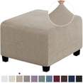 thumbnail image 1 of Chok 3 Sizes Square Jacquard Durable Customized Stretch Footrest Ottoman Cover Folding Storage Stool Furniture Protector Slipcover (Dark Grey L), 1 of 7