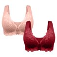 thumbnail image 1 of BVOFAR Plus Size Push Up Bras Front Closure No Underwire Bra Lace Full Coverage Bras Everyday Breathable Comfy Bra 2 Pcs, 1 of 6