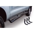 thumbnail image 1 of Go Rhino Nerf Bar 684404787T OEM Xtreme; With Step Pads; 4 Inch Oval Straight; Black Textured Powder Coated; Steel; With Plastic End Caps; Rocker Panel Mount, 1 of 5