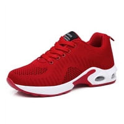 Lace-up Sneakers Hollow-out Breathable Skin Friendly Lightweight Appearance Mesh Air-Cushion Casual Women Shoe Running Shoes Anti-skidding Flat Sneaker