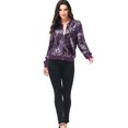 thumbnail image 5 of Womens Long Sleeve Sequin Front Zip Jacket Long Sleeve Ribbed Cuffs Outerwear Tops, 5 of 5