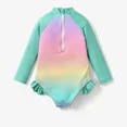 thumbnail image 3 of Disney Toddler Girls Swimsuit Daisy Duck Rash Guard Graphic Bathing Suits Green Kids 8-9T, 3 of 6