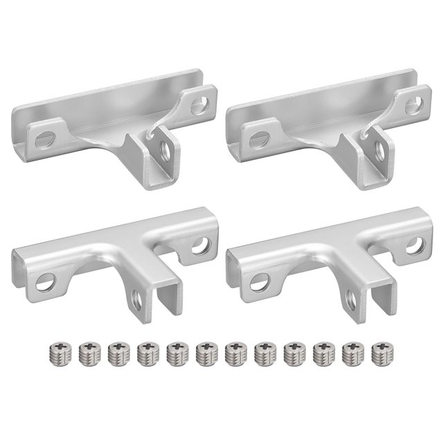 Unique Bargains Glass Fixing Clip, 4 Pack for 8-12mm Aluminum Alloy T-shaped Glass Support Bracket