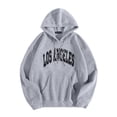 thumbnail image 1 of LUOGENLI Chandails à Capuche pour Hommes Pack Los Angeles Hommes Femmes Lettre Graphique à Capuche Imprimé Col Rond Manches Longues Chandail Hauts Chandails à Capuche pour Hommes à Fermeture Éclair Coton Gris Taille g, 1 of 4