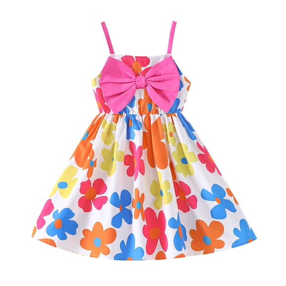 TJAZFJPA Baby Girl Dresses 6-9 Months Toddler Girls Sleeveless Floral Prints Sandbeach Holiday Party Dress Dance Party Dresses Clothes Girls White Dress