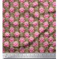 thumbnail image 1 of Soimoi Bande de Voile de Coton & Tissu Imprimé Floral Rose 1 Yard 42 Inch Wide, 1 of 3