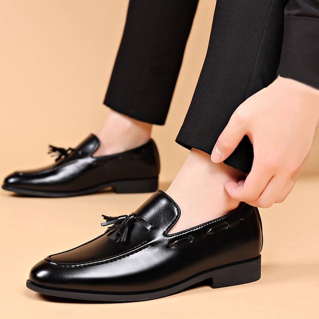 Cameland Chaussures Décontractées pour Hommes à Bout Rond en Cuir Confortables Chaussures Décontractées