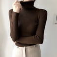 thumbnail image 2 of Yuyuzo Sweaters for Women Long Sleeve Turtlenecks Ribbed Knit Comfy Slim Fitted Basic Pullover Tops, 2 of 5