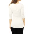 thumbnail image 5 of INSPIRE CHIC Women's Cowl Neck Buttons Decor Long Sleeves Ruched Top, 5 of 5