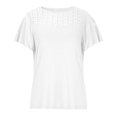 thumbnail image 3 of Pompotops Mode Femmes Été Casual Manches Courtes Pullove Solide Chemisier T-Shirt, 3 of 6