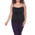 thumbnail image 2 of White Mark Universal PS132-01 Plus Size Lace Trim Tank Top, Black - One Size, 2 of 3