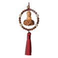 thumbnail image 4 of DYNWAVECA Buddha Statue Car Rearview Mirror Charm Pendant with Tassel Feng Shui Decor Red, 4 of 9