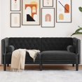 thumbnail image 1 of vidaXL Canapé Chesterfield avec Coussins 2 Places Velours Noir, 1 of 5