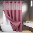 thumbnail image 1 of Estbridge [Rideau en Polyester 71*74 Po] Polyester 71*74 Po Ensemble de Rideau de Douche pour Salle de Bain d'Hôtel / Multiples Couleurs, Tissage Gaufré Sans Crochets, Doublure à Boutons-Pression, Dessus en Maille pour Fenêtre, 230 G/m2, Lavable, Gomme, 1 of 7