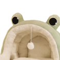 thumbnail image 3 of GROWTH TANK Lit pour Chat Grotte Semi-Fermée Nid pour Chat Cachette Confortable Coussin Intérieur Amovible pour Minou Vert P, 3 of 9