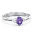 thumbnail image 1 of Birthstone Oval Ring with Shoulder Accents - Amethyst (February), 1 of 5
