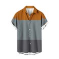 thumbnail image 2 of Qertyioot Hommes Printemps Manches Courtes en Vrac Col Rond Géométrique Imprimé Chemise Bambou Ultra Doux, 2 of 4
