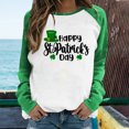 thumbnail image 2 of QIPOPIQ T-Shirts à Manches Longues Col Rond pour Femmes T-Shirts de la Saint-Patrick T-Shirts Imprimés Trèfle de Printemps T-Shirt Vert Lucky T-Shirts de la Saint-Patrick Tunique Patchwork Offres de Vacances, 2 of 6