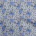 thumbnail image 1 of oneOone Tissu Popeline de Coton Sergé Bleu Moyen Floral Rétro Matériel de Robe Tissu Imprimé Tissu au Mètre 56 Pouces de Large, 1 of 5