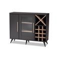 thumbnail image 2 of Baxton Studio Armoire à Vin Mi-Siècle Moderne Gris Foncé et Chêne Fini, 2 of 5