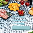 thumbnail image 2 of Stainless Steel Knife Fork Spoon Set Portable Travel Cutlery Set with Carrying Case 3 Piece, 2 of 6
