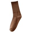thumbnail image 1 of XIAQUJ Womens Socks Solid Color Socks Colorful Lightweight Cotton Pile Socks Socks Socks Brown One Size, 1 of 3