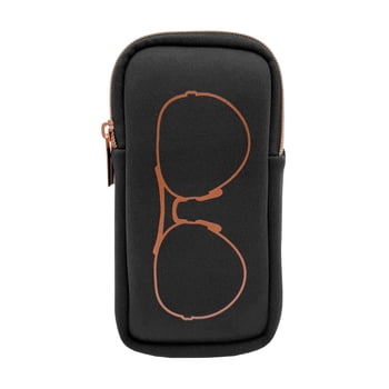 Mine., Neoprene Double Eyeglass & Sunglasses Travel Organizer Case, Black